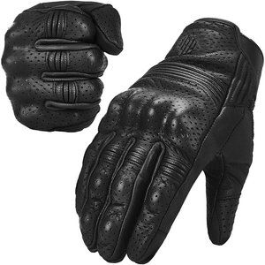 Goatskin Leather Motorcycle Motorbike Powersports Racing Gloves for  Unisex